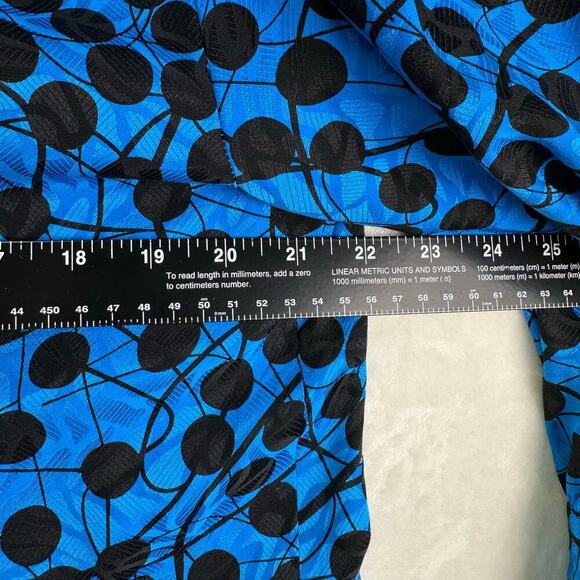 Adrianna Papell Vintage 100% Silk Blue Black Polka Dot Long Sleeve Blouse Size 8 - Picture 10 of 16